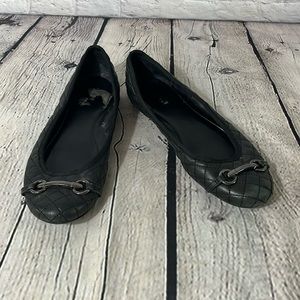 Vaneli Black Quilted Flats with Silver Accent